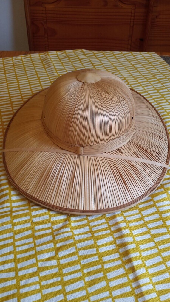 Vintage Straw 1950’s Pith Helmet Safari Hat