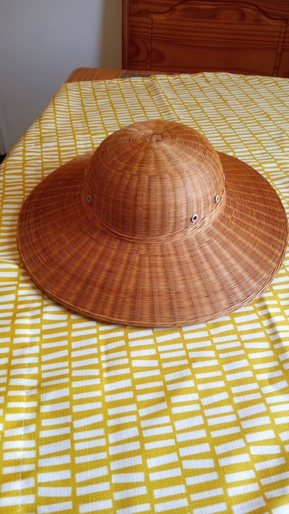 Vintage Wicker Safari Hat decorative Sun hat