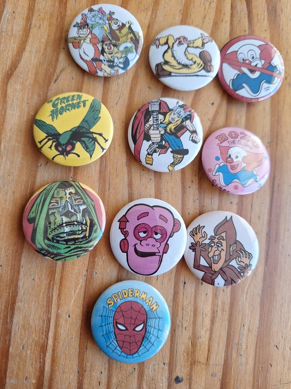 Comic Book Cereal Button Set 10 total - image 3