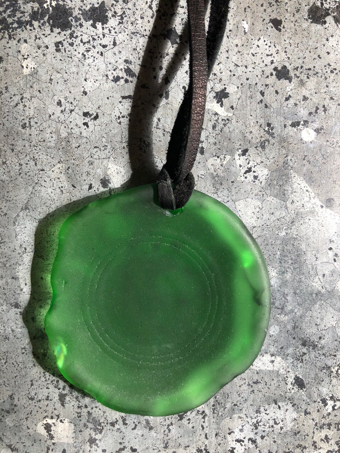 Bottom of Beer Bottle Beach Glass Necklace Etsy