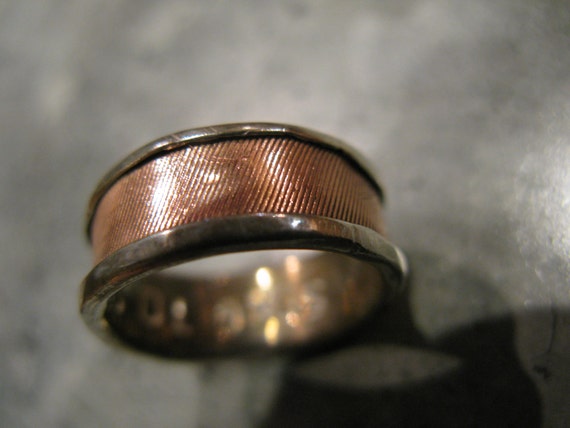Buy Patterned Copper on Silver Ring Online in India