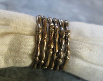 Stackable Rings 'Bamboo' style, Brass