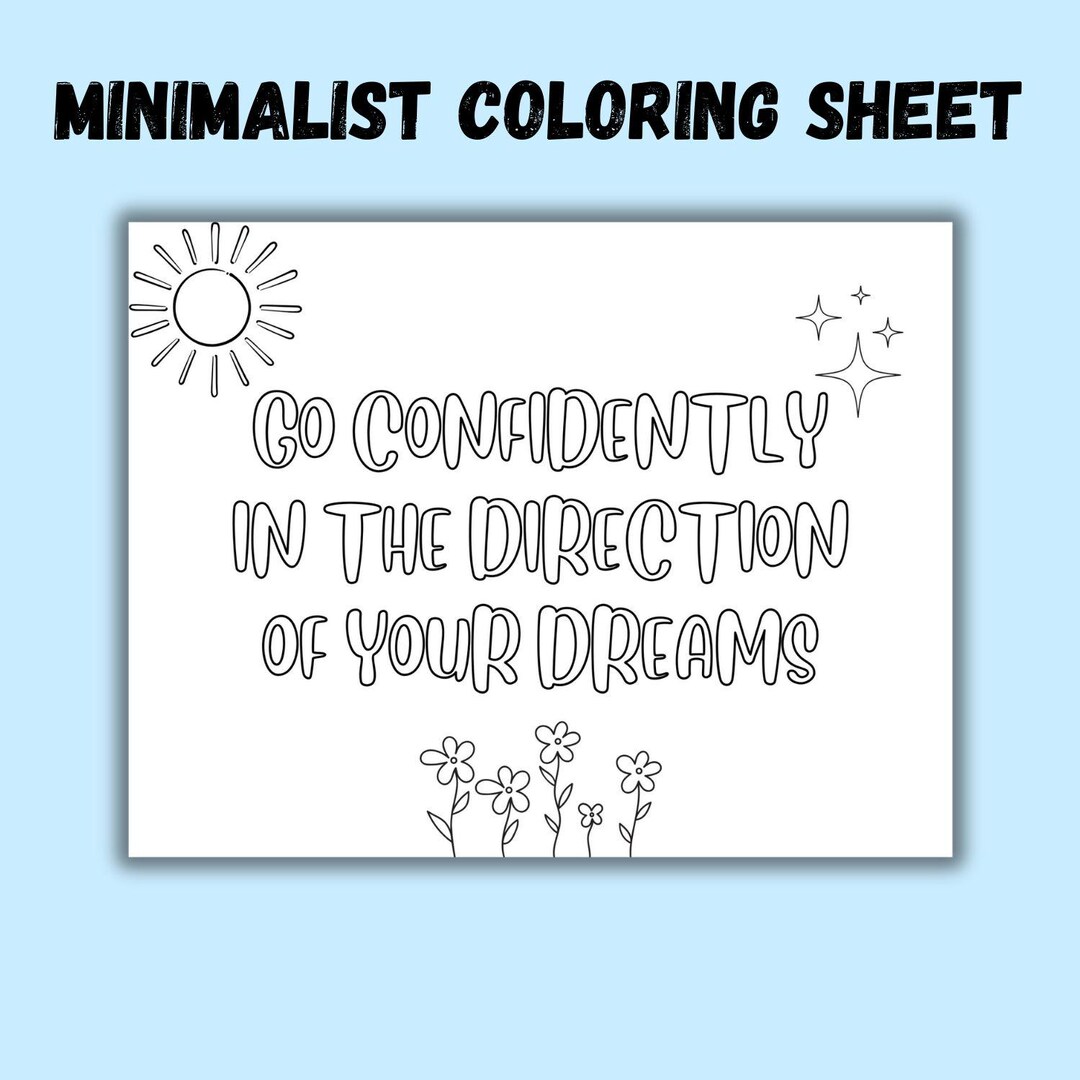 Cute Aesthetic Coloring Pages, Adult Coloring Book, Inspirational