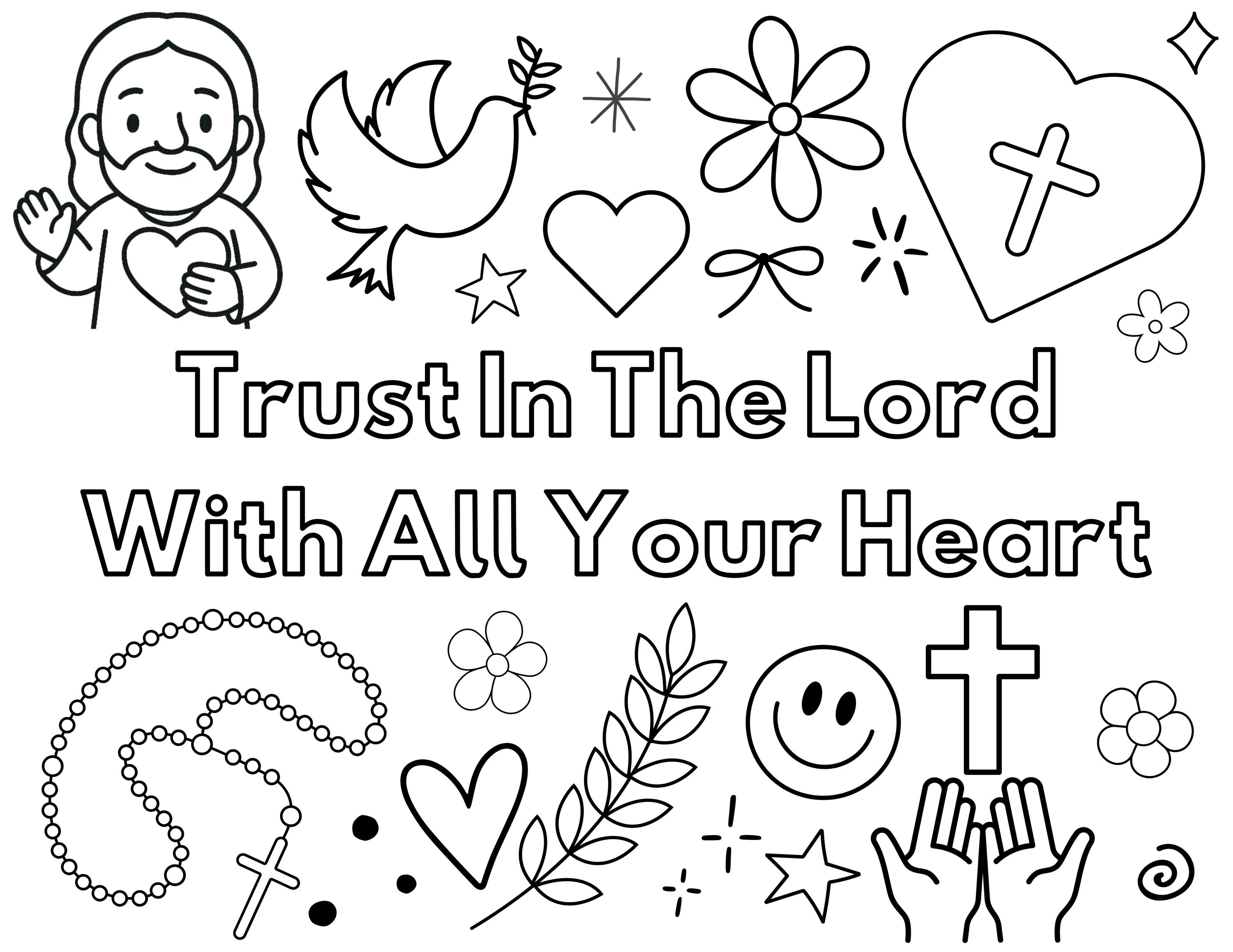 Bible Verse Coloring Pages for Kids, Sunday School Activity, Christian ...