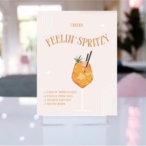 Aperol Spritz Cocktail Rezept Bar Schild (editierbar)