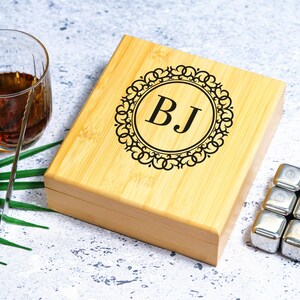 Engraved Whiskey Stone Set, Chilled Rocks for Bourbon, Personalized Whiskey Stones, Whiskey Gift Set, Scotch Lovers Set, Whiskey Cubes
