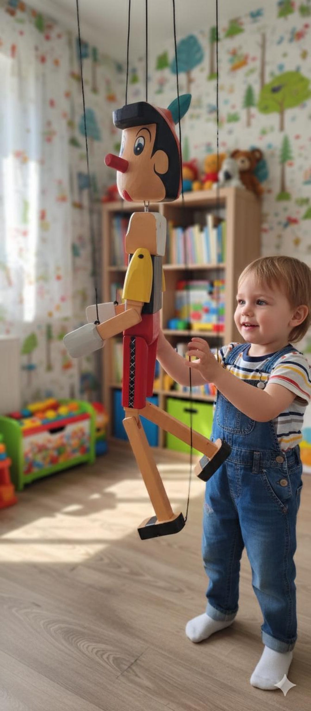 Pinoke Model Puppet Handmade Wooden Pinocchio Marionette | Large Decorative Puppet (100cm ...