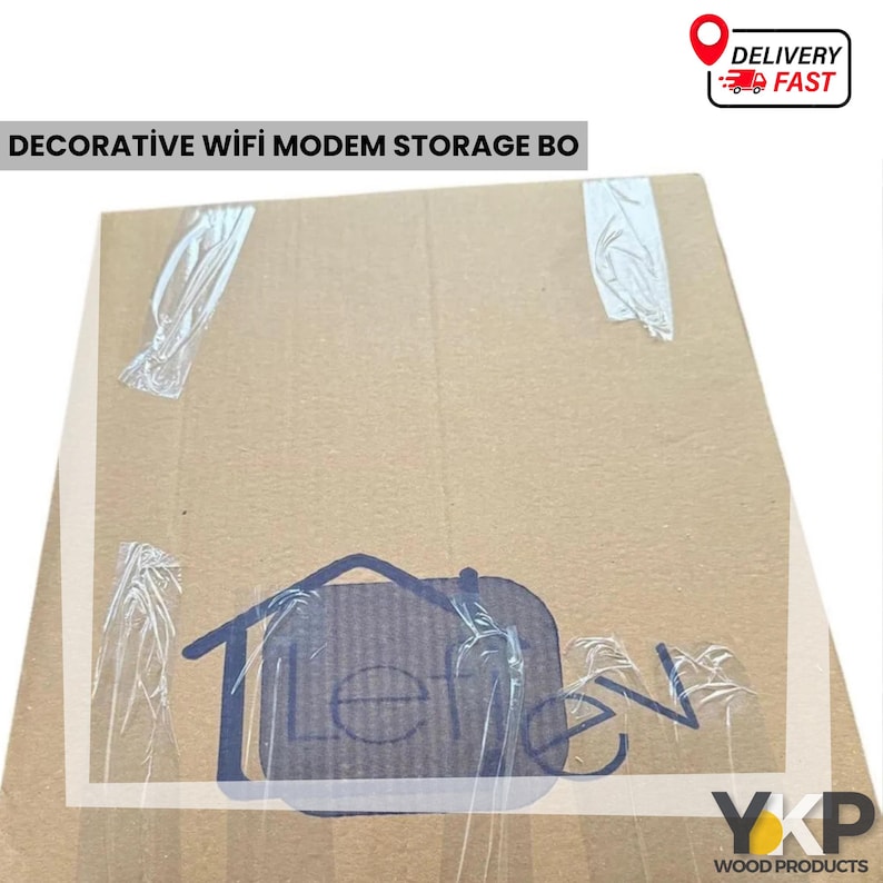 Modern Wood Wi-fi Router Storage Box: Minimalist Cable Organizer ...