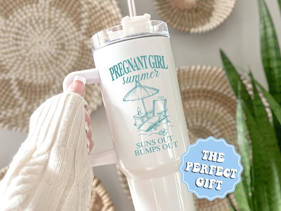 Pregnant Girl Summer Cup, Gift For New Mom To Be, Personalized Mother’s Day Gift, First Time Mom Gift, Pregnant Mom Summer 40oz Tumbler Gift