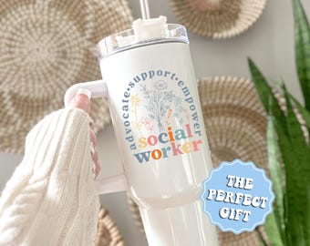 Social Worker Tumbler Cup, Personalized Social Worker Gift, Custom 40oz Tumbler, Social Worker MSW Graduation Gift, Social Worker Travel Mug