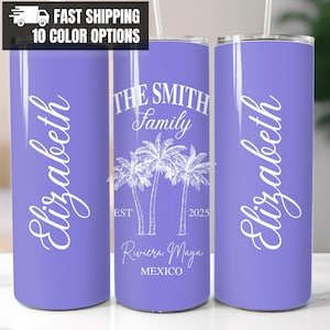 Custom Beach Vacation Tumbler, Personalized Beach Vacation Tumbler, Family Vacation Tumbler, Girls Trip Tumbler, Group Cruise Tumbler Gift