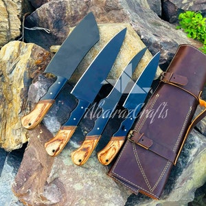 Hand Forged Chef Knife Set BBQ Knife Set Of 5Pcs Chef set, Chef Knife Set, Best Gift, Personalized, Valentine Christmas Gifts For Him