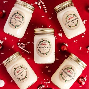 Red Barn Candle Company - Xmas Collection - 100% Soy Wax & Essential Oil Infused - Odor Eliminating - Scented Candles - Gifts for Men, Women