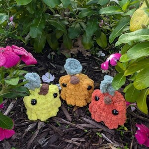 Cute Crochet Citrus Frogs, Lemon Frog, Lime Frog, Orange Frog, Handmade crochet Frog plush toy with leaf hat