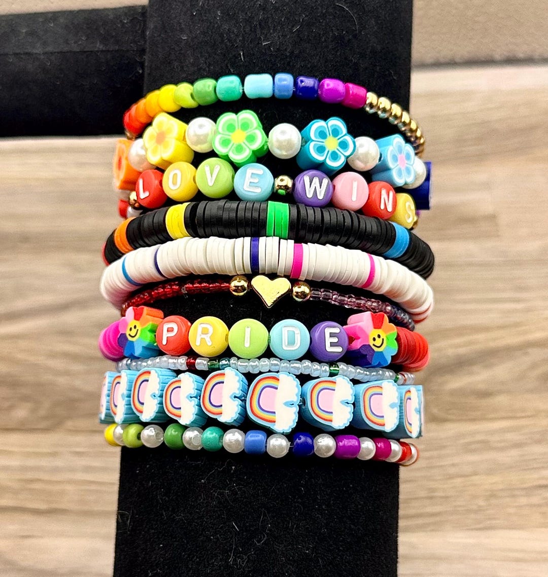 Pride Bracelet Stack - Mixed Set of 5/10/15 Rainbow Beaded Bracelets - Etsy