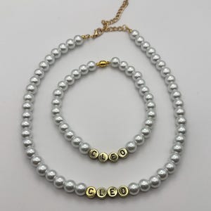 Matching Personalized Breakaway Collar & Necklace Set • Pearly Pet Friendship Jewelry