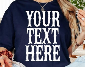 Custom Text Shirt, Personalized Mama Graphic Tee, Good Vibes Custom Word Name Family Shirt, Dad Gift Top For Women Men