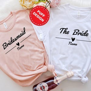 Bachelorette Party Custom Puff Text Shirts, Puff Print Bachelorette Party Matching Shirts, Bachelorette Party Bridesmaid Embossed Shirts