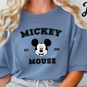Comfort Colors® Retro Vintage Mickey Mouse Est 1928 Shirt, Retro Disney Mickey Shirt, Disneyland Vacation Shirt, Family Disney Trip Shirt