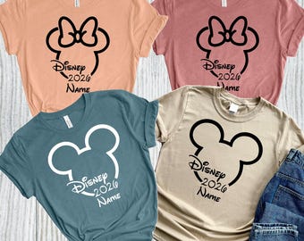 Disney Family Vacation 2026 Matching Shirts, Personalized Disney Trip Shirts, Custom Name Mickey Minnie Disney Holiday, Disneyland Shirt