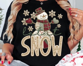 Comfort Colors® Let It Snow Christmas Shirt, Snowman Christmas Shirt, Cute Christmas Shirt, Christmas Shirt Women, Winter Holiday Xmas Shirt