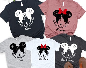 Custom Disney Family Vacation 2026 Matching Shirts, Personalized Disney Trip Shirts, Disney Squad Shirts, Custom Name Mickey Minnie Shirts