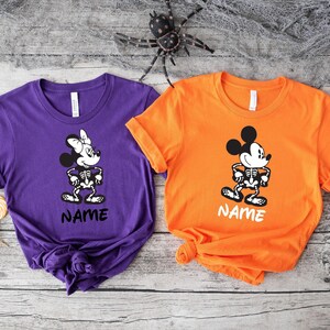 Disney Halloween Custom Family Matching Shirt, Halloween Skeleton Shirt, Disneyland Shirt, Mickey and Minnie Shirt, Spooky Season Shirt image 5