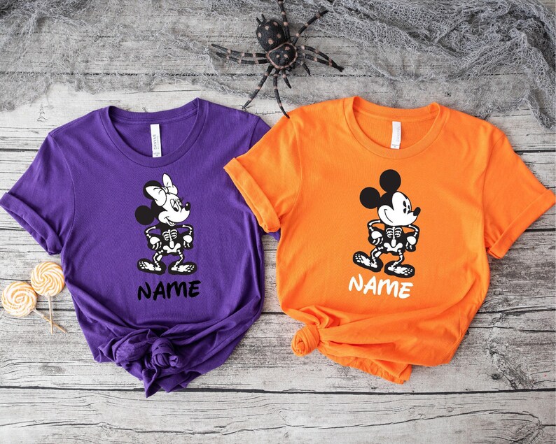 Disney Halloween Custom Family Matching Shirt, Halloween Skeleton Shirt, Disneyland Shirt, Mickey and Minnie Shirt, Spooky Season Shirt image 5