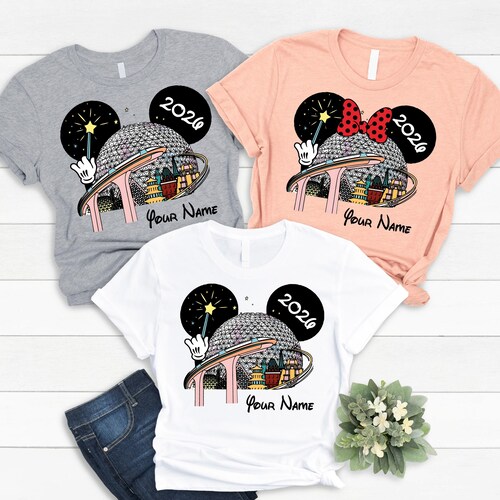 Camisetas a juego para las vacaciones familiares en Disney World y Epcot 2026, camisetas personalizadas para el viaje a Epcot, camisetas personalizadas para Disney World y Epcot 2026