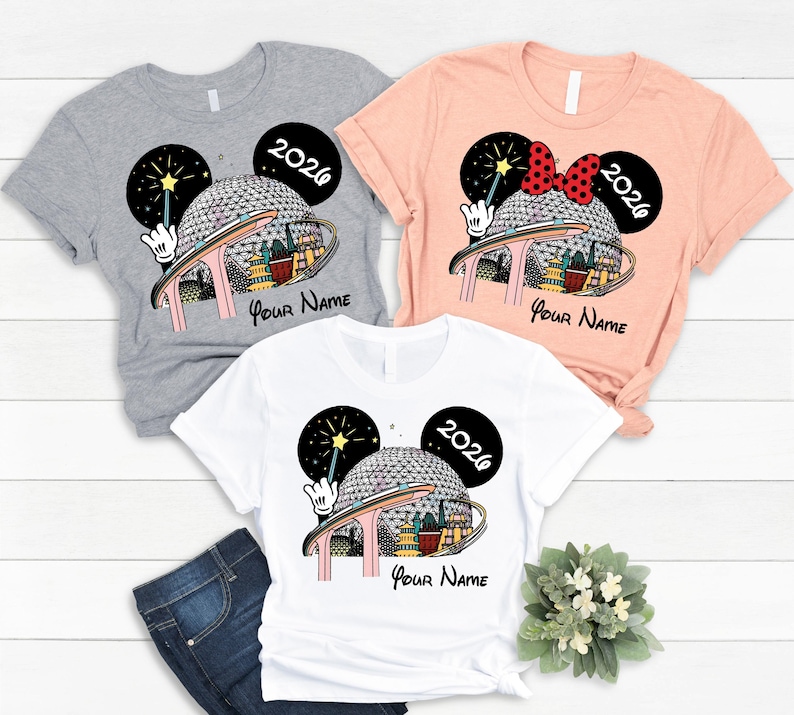 Camisetas a juego para las vacaciones familiares en Disney World y Epcot 2026, camisetas personalizadas para el viaje a Epcot, camisetas personalizadas para Disney World y Epcot 2026