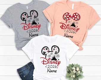 Custom Name Disney Family Vacation 2026 Matching Shirts, Personalized Disney Trip Shirts, Disney Squad Shirts, Mickey Minnie Shirts
