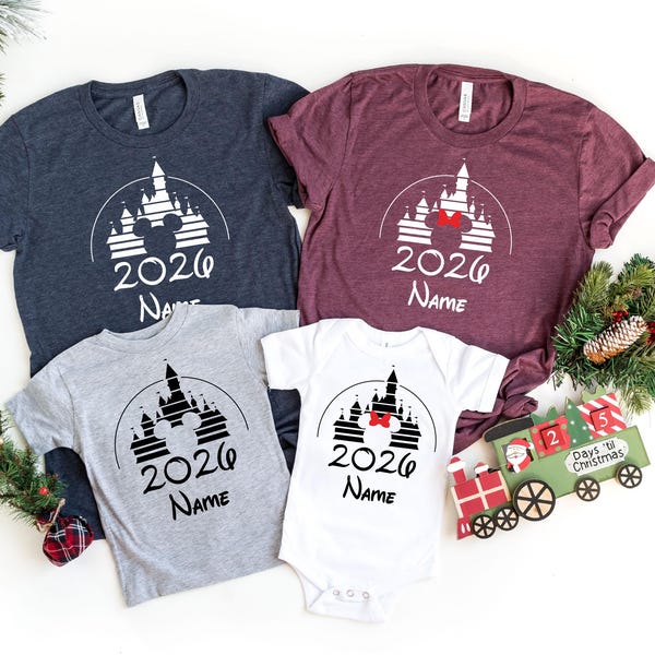 Camisetas a juego de Disney Family Vacation 2026, camisetas personalizadas de Disney Trip, camisetas de Disney Squad, camisetas de Disney Castle