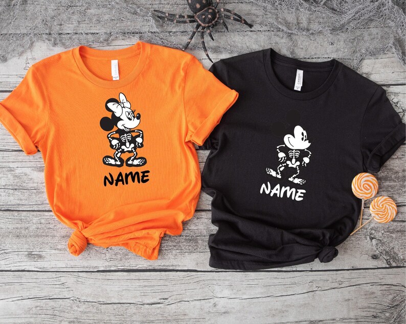 Disney Halloween Custom Family Matching Shirt, Halloween Skeleton Shirt, Disneyland Shirt, Mickey and Minnie Shirt, Spooky Season Shirt image 6