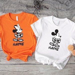 Disney Halloween Custom Family Matching Shirt, Halloween Skeleton Shirt, Disneyland Shirt, Mickey and Minnie Shirt, Spooky Season Shirt image 2