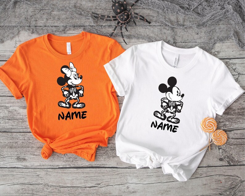 Disney Halloween Custom Family Matching Shirt, Halloween Skeleton Shirt, Disneyland Shirt, Mickey and Minnie Shirt, Spooky Season Shirt image 2