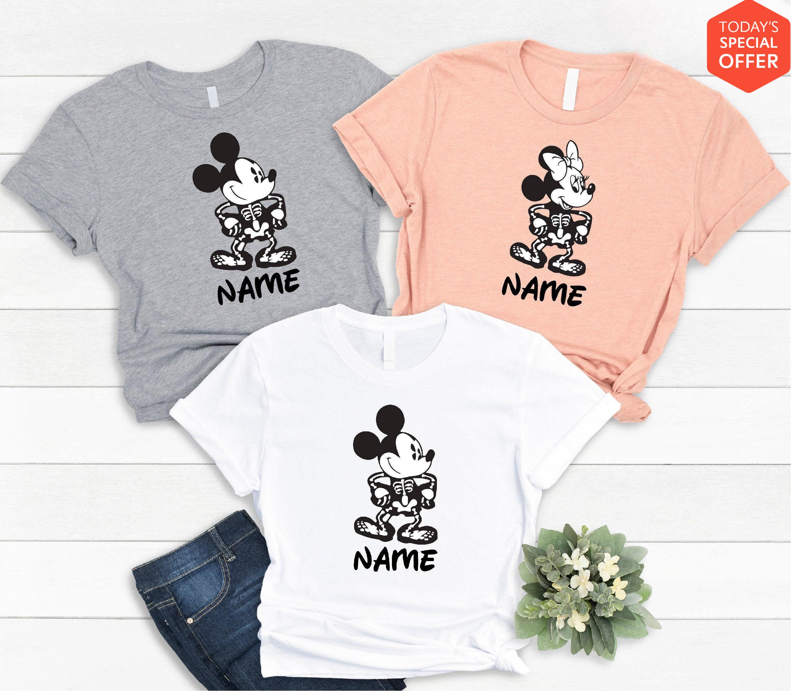 Disney Halloween Custom Family Matching Shirt, Halloween Skeleton Shirt, Disneyland Shirt, Mickey and Minnie Shirt, Spooky Season Shirt