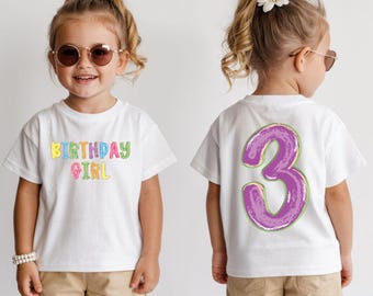 Birthday Girl Shirt, Custom Age Shirt, Kids Birthday Shirt, Toddler Birthday Outfit, Matching Family Birthday Shirt