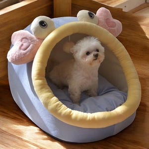 Uniek hondenkussen met knuffelpatroon, comfortabele hondenbank in cartoonstijl, wasbaar hondenbed, dierengrot, hondenbenodigdheden, hondenbank, cadeau hond