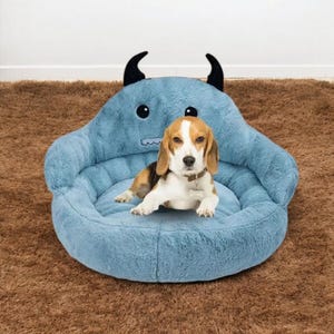 Bequeme Cartoon-Hundecouch, einzigartiges Plüschmuster-Hundekissen, waschbares Hundebett mit Kunstpelz, Hundebedarf, Hundesofa, Hundemama Geschenk