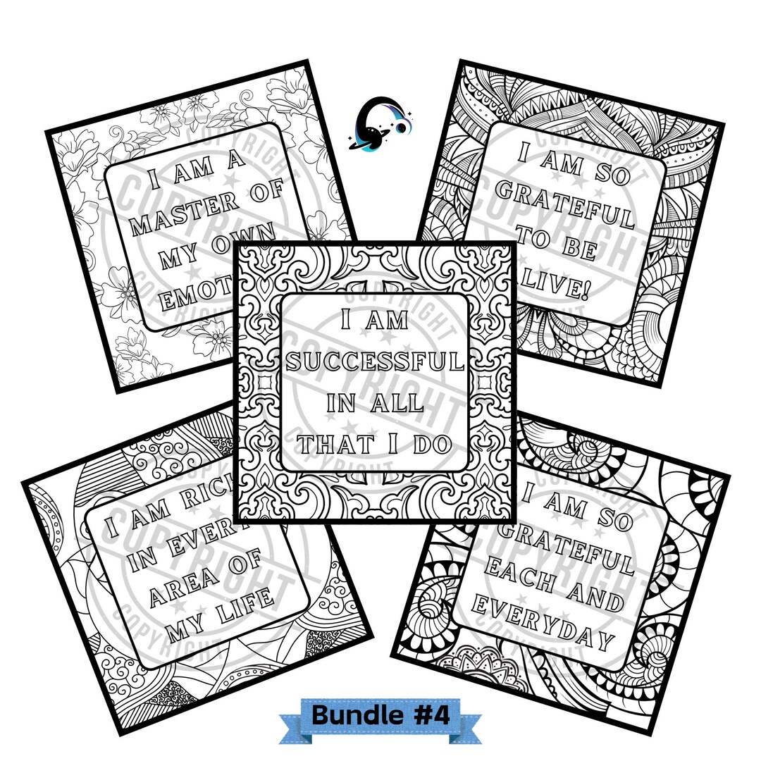 Creative Affirmation Coloring Pages for Adults, Flow State, Zentangle ...