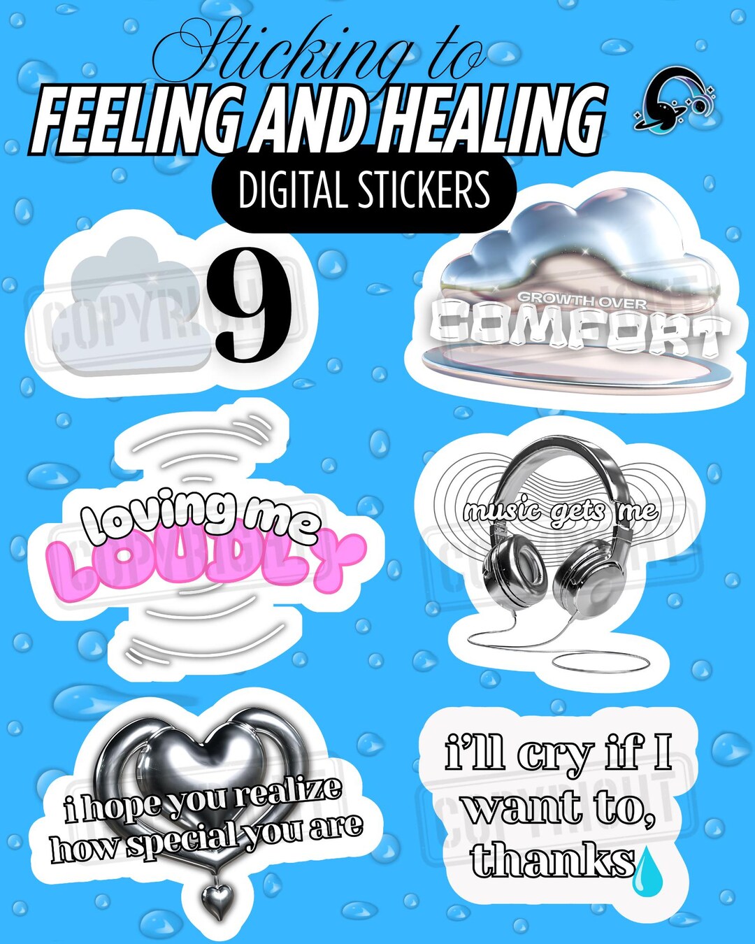Mental Health Affirmation Digital Download Stickers, Therapy Journaling ...