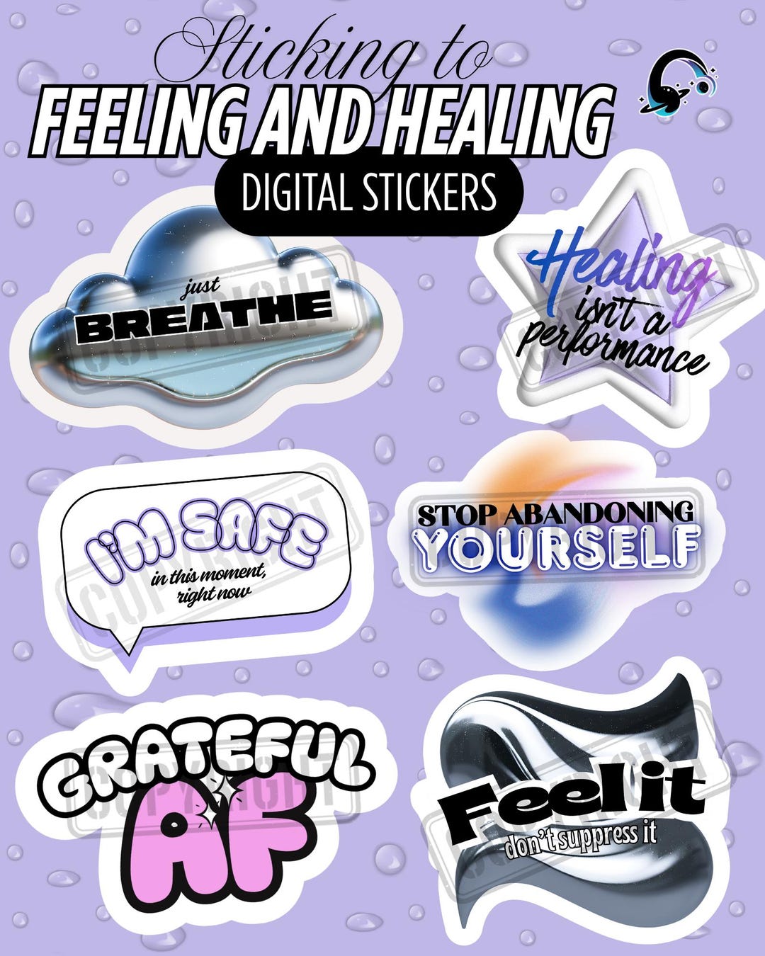 Positive Motivational Affirmation Digital Download Stickers, Therapy ...