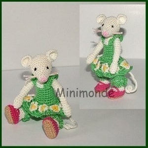 Modèle de crochet de souris amigurumi de l'heure d'été, modèle numérique