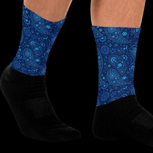 At The Nile | Blue Paisley Pattern Socks