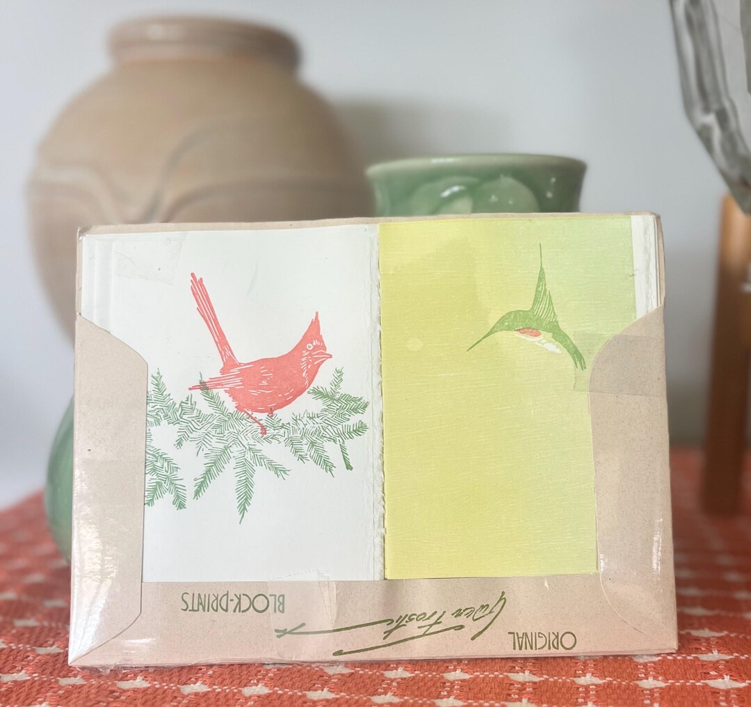 Set of Unopened Vintage Original Block Print Note Cards by Michigan ...