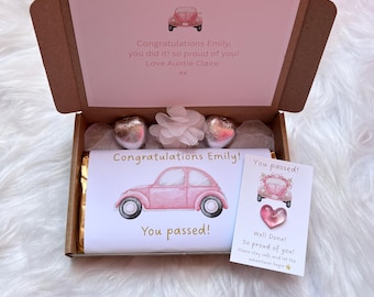 Personalized Passed Driving Test Gift Box: Galaxy Chocolate & Pocket Hug