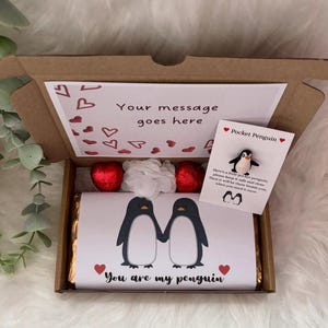 Penguin Valentine’s Day Gift For him/her: Pocket hug, personalised galaxy chocolate bar