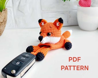 Crocheted Fox Car Key Cover Pattern( PDF)
