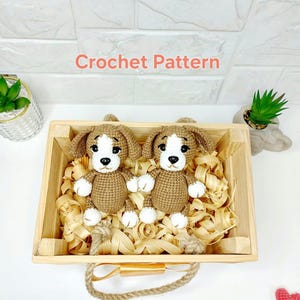 Virkad liten valp Amigurumi engelsk PDF-mönster