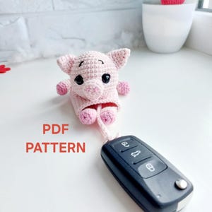 Gehäkeltes Schweinchen Autoschlüssel Hülle Muster (PDF Pattern)